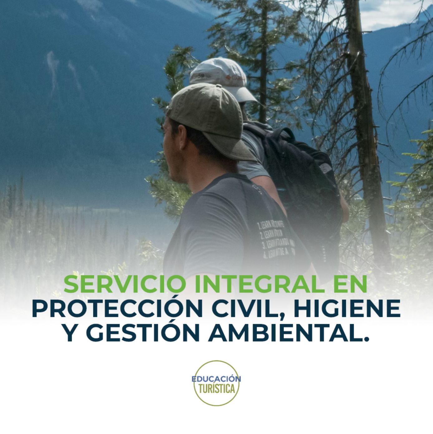 Servicio integral en protección civil, higiene y gestión ambiental Personas en entorno natural durante actividad al aire libre, representando seguridad, higiene y gestión ambiental en turismo.